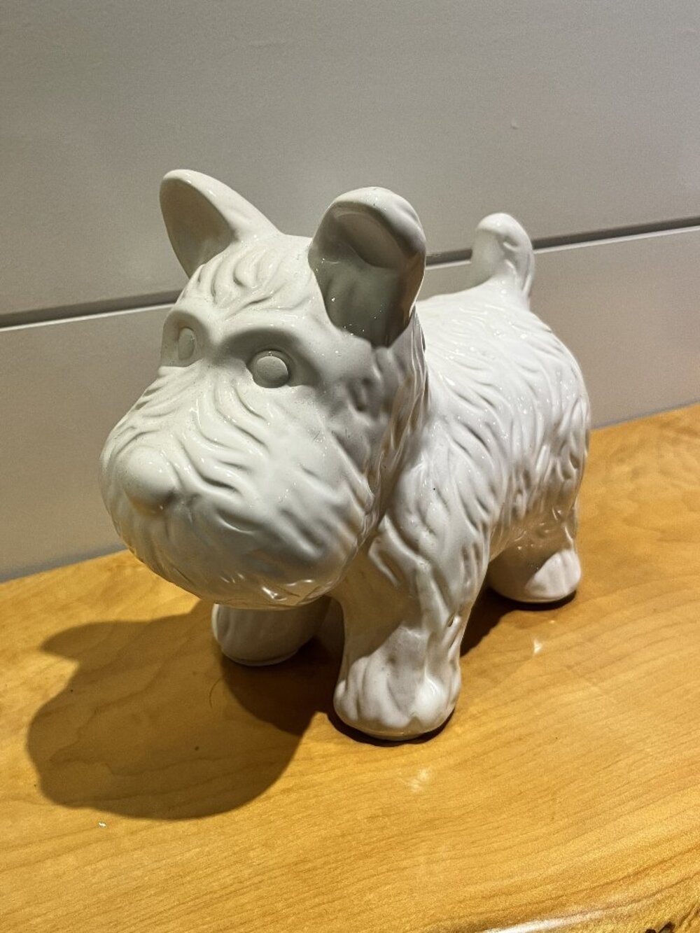 WESTIE WEST HIGHLAND TERRIER White Ceramic Figurine 8" high x 9" long